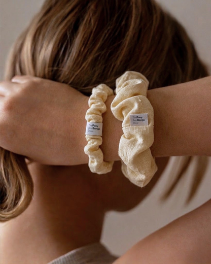 Bamboo Linen Scrunchies