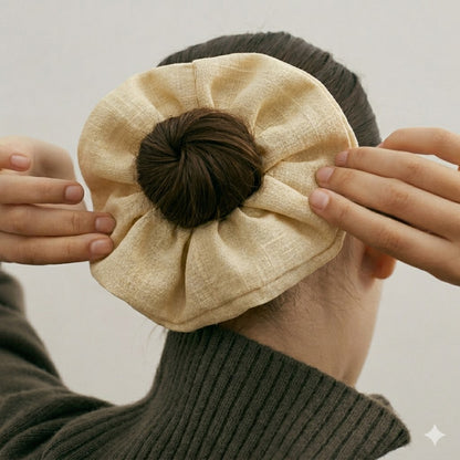 Bamboo Linen Scrunchies